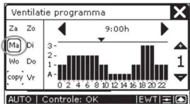 ZEHNDER ConfoControl Luxe - Ventilatieprogramma instellen - 6