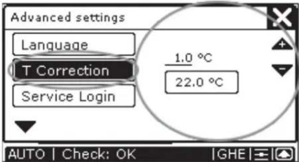 ZEHNDER ConfoControl Luxe - Temperature correction settings - 3