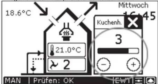 ZEHNDER ConfoControl Luxe - Belüftungsstufe einstellen - 2