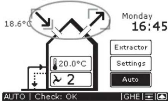 ZEHNDER ConfoControl Luxe - Switching the supply and exhaust fan on/off - 1