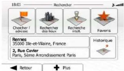 ZENEC ZE5514M (Seat) - Sélectionner une des destinations les plus probables (Historique intelligent) - 2