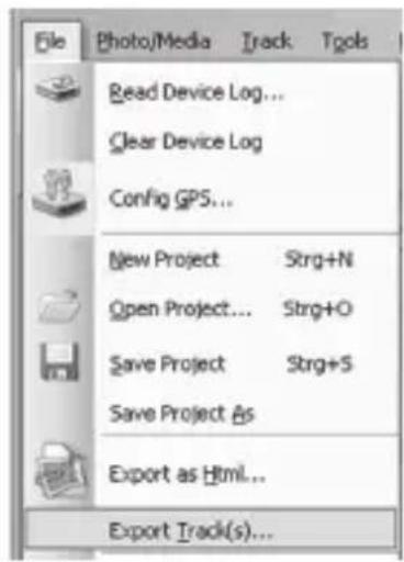 CONRAD GT730 - q) Reisroute exporteren - 1