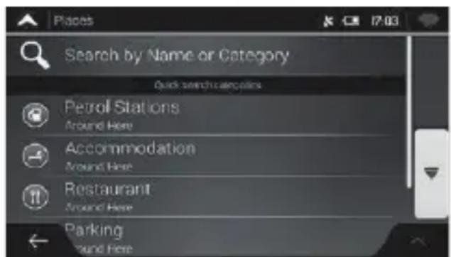 NAVGEAR StreetMate N5 - Utilisation des catégories de la recherche rapide - 4