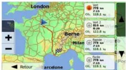 ZENEC ZENC3152 (Audi TT) - Vérification des autres itinéraires lors de la planification de l'itinéraire - 6