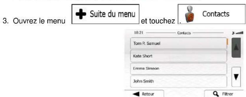 ZENEC ZE7015S (Porsche) - Sélection de la destination à partir de votre liste de contacts - 1