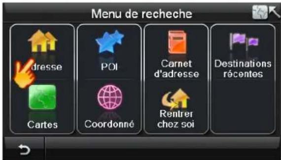Bluetech GPS Navigator 6 - Rechercher la destination par adrresse - 1