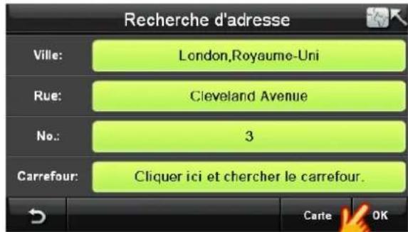 Bluetech GPS Navigator 6 - Rechercher la destination par adrresse - 10