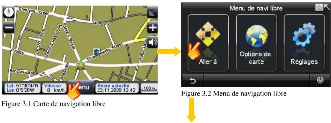 Bluetech GPS Navigator 6 - Sélection d'une destination - Aller à - 1