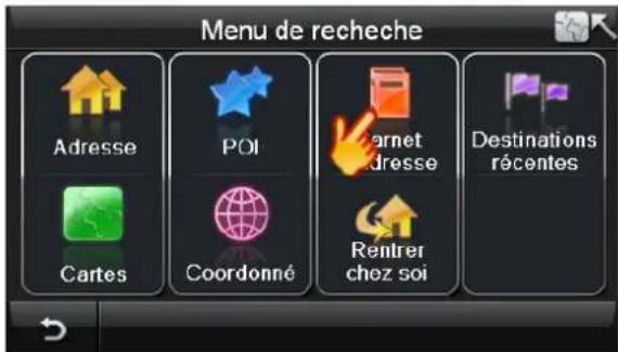 Bluetech GPS Navigator 6 - Sé lectionnez une destination dans le Carnet d'adresse - 1