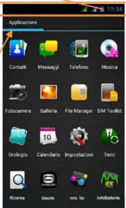 NGM WeMove Absolute - Schermata Principale Intensità segnale USIM e livello batteria Menu Principale - 3