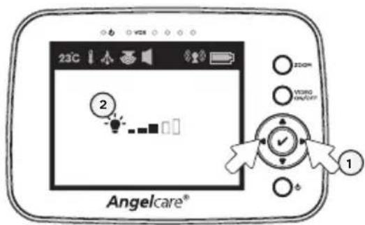 ANGELCARE AC1300 - - LCD SCREEN BRIGHTNESS - 1