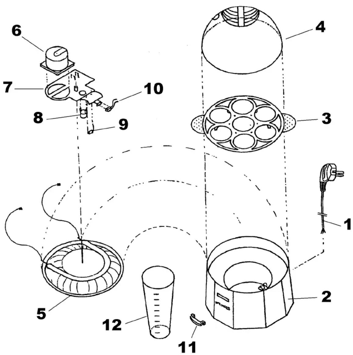 PRINCESS 1907 - SERVICE MANUAL PRINCESS ARTICLE 1907 SILVER EGG COOKER - 1