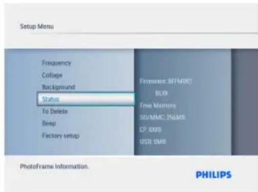 PHILIPS 7FF3FPW - Naviguez vers le bas jusqu'à état. - 1