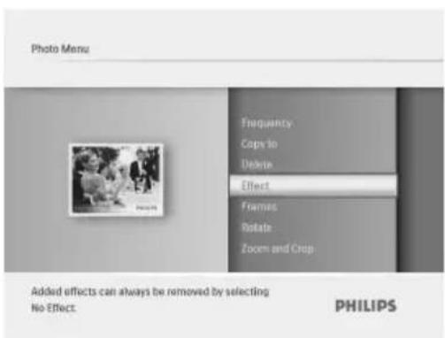 PHILIPS 7FF3FPW - Appuyez sur le bouton menu, puis naviguez vers le haut jusqu'à zoom/ recadrage. - 3
