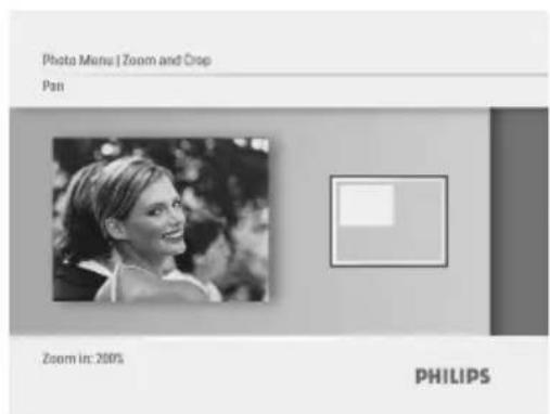 PHILIPS 7FF3FPW - Appuyez sur le bouton menu, puis naviguez vers le haut jusqu'à zoom/ recadrage. - 1