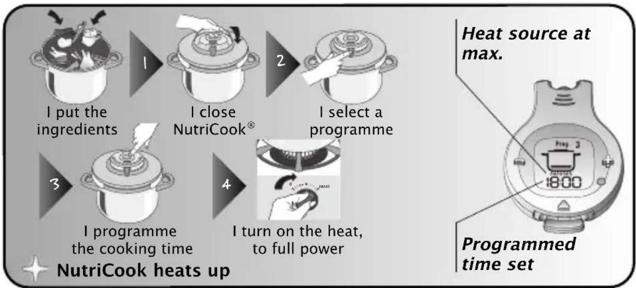 TEFAL Nutricook P42214 - Cooking always takes place in two phases: - 2