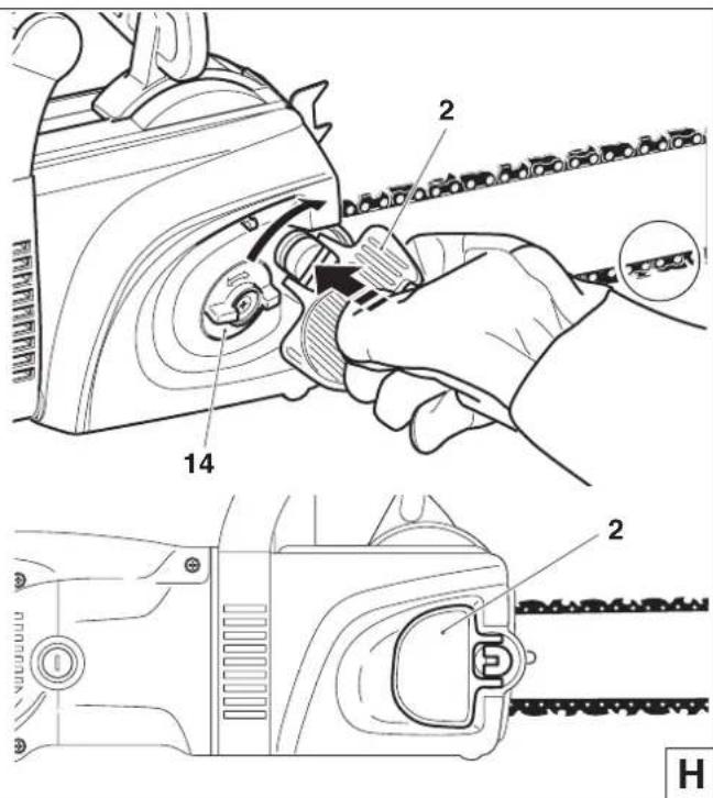 DOLMAR ES173 A - Tightening the saw chain - 1