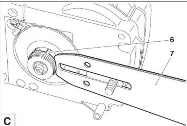 DOLMAR ES173 A - Mounting the guide bar and saw chain - 1