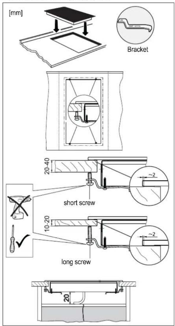 BORA CC 21 - Installation with a bracket - 1
