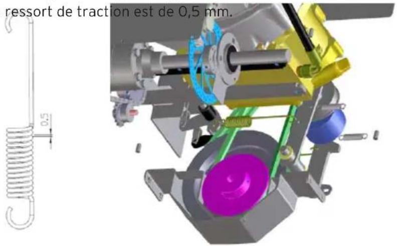 Eliet Snowbob 8014T - Tension de courroie entrainement hydrostat (courroie noire) - 1