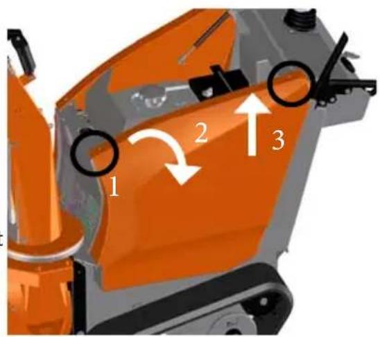 Eliet Snowbob 8014T - Démontage des carters latéraux de la machine - 1
