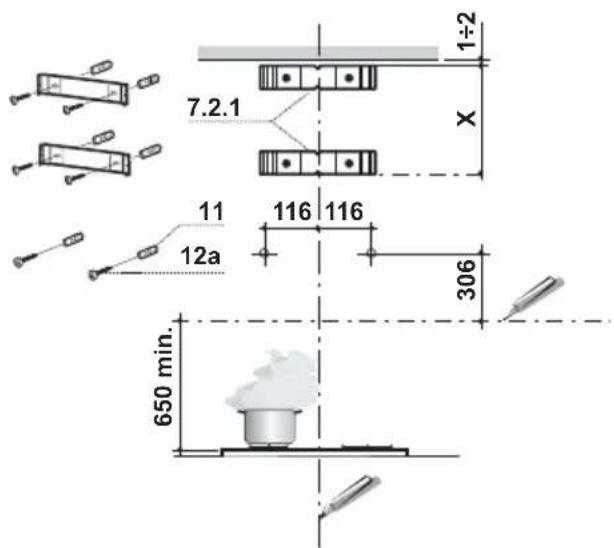 Dominox DA 9014 XS - Bohren der Befestigungslöcher und Fixieren der Befestigungsbügel - 1