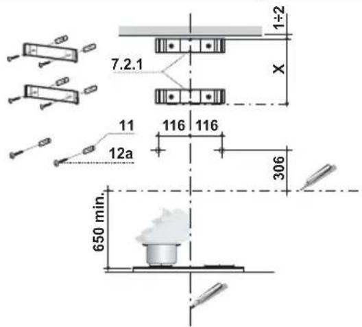 Dominox DA 9014 XS - Foratura Parete e Fissaggio Staffe - 1