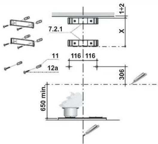 Dominox DA 9014 XS - Duvarın delinmesi ve takozların sabitlenmesi - 1