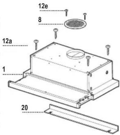 Dominox DA 632 T - Réf. Q.té Composants pour l'installation - 1