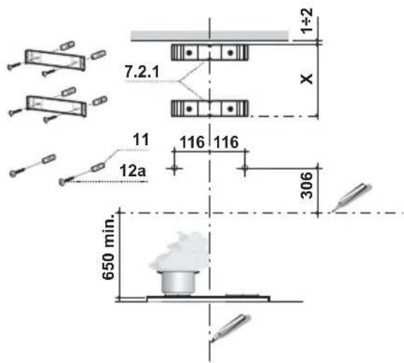 Dominox DA 6014 XS - Perçage paroi et fixation brides - 1