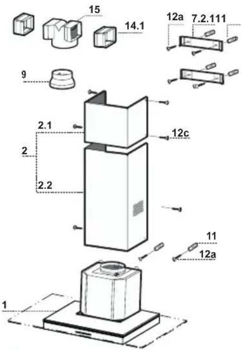Dominox DA 6014 XS - Pos. St. Montagekomponenten - 1