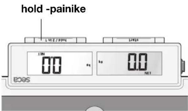 SECA 878 - Painon tallentaminen muistiin (HOLD) - 2