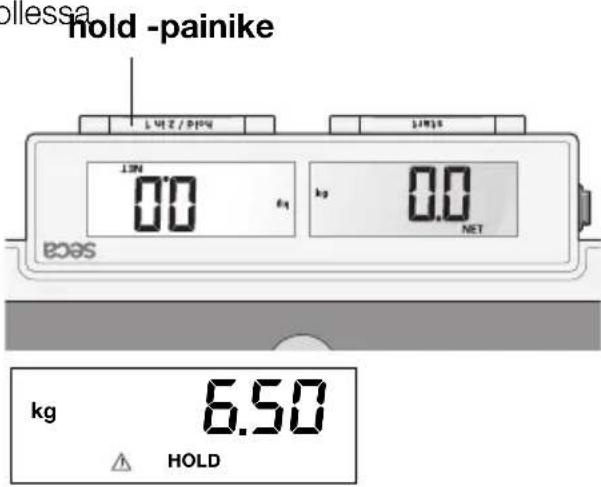 SECA 878 - Painon tallentaminen muistiin (HOLD) - 1