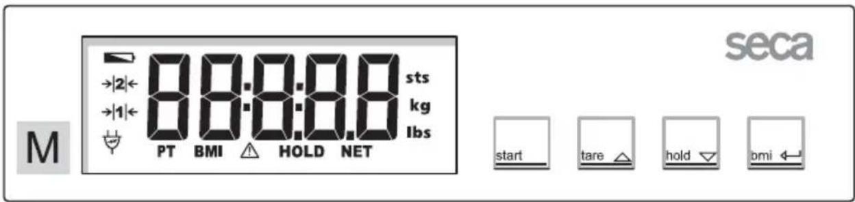 SECA 899 - Bedieningselementen en weergave - 1