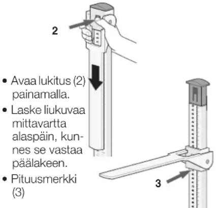 SECA 220 - Kun mitattava pituus on alle 130,5 cm (51.3 inch): - 1