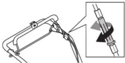 JONSERED LM 2247 CDP - A tengelykapcsoló bowden beállítása - 1