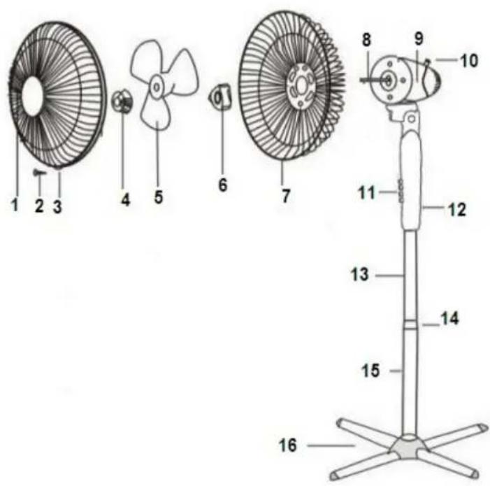 WAVES FAN105064 - BEZEICHNUNG DER TEILE - 1