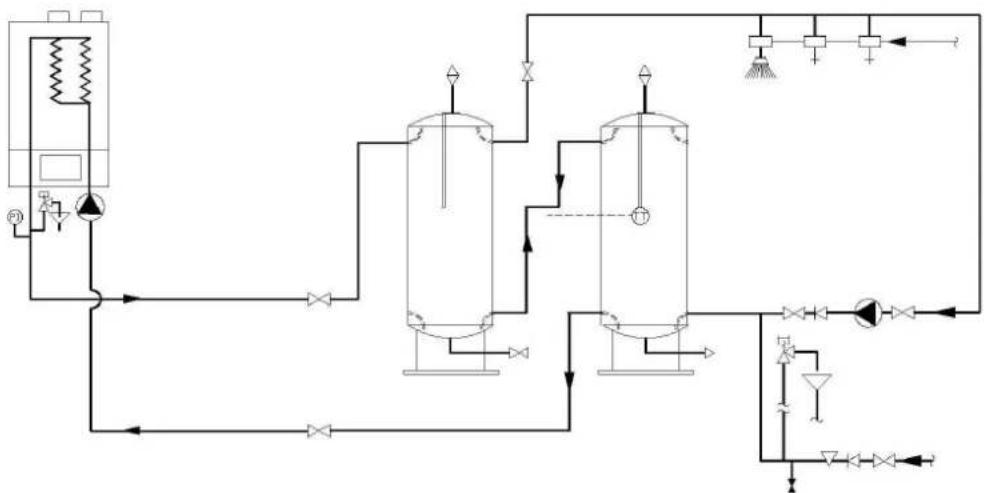 Elco THISIONL R40 IP - System2: water heater with big buffer tank - 1