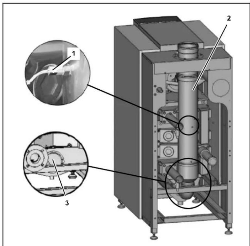 Elco R600 - Nettoyer le écipient de condensation Nettoyer et replir le siphon Contrôler la chambre de combustion - 1