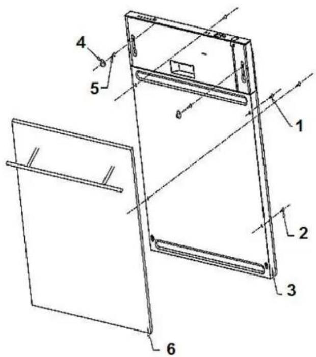 PKM DW97FI - Dimensions and fixing of the front decoration panel - 2