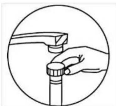 PKM DW97FI - Installation of the water inlet hose - 1