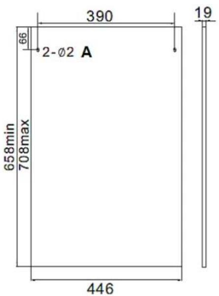 PKM DW97FI - Abmessungen und Befestigung der Zierverkleidung - 1