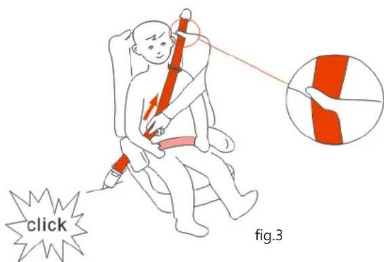 Baninni BN513 - Securing the child car seat with vehicle's belt. - 3