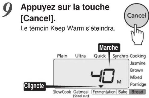 Tiger JKTS18U - Ouvrez le couvercle et vérifie que la pate ait levé. - 2