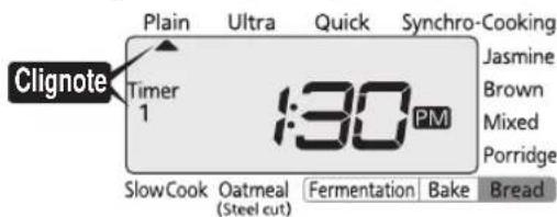 Tiger JKTS18U - Utilisez les touches [Hour] et [Min] pour régler l'heure de fin de cuisson souhaitée. - 2