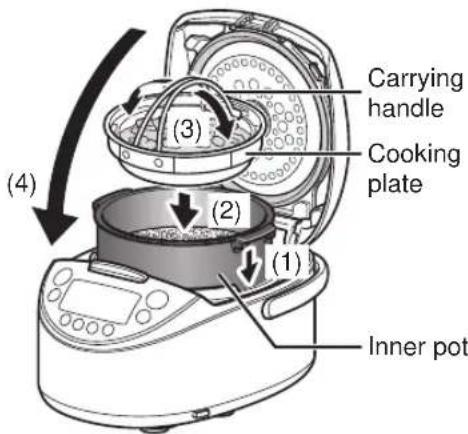 Tiger JKTS10U - Place the cooking plate inside the inner pot and close the lid. - 1
