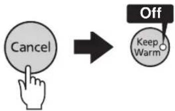 Tiger JKTS10U - Press the [Cancel] key to turn off the Keep Warm function. - 1
