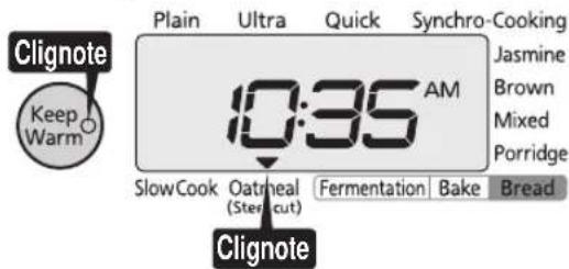 Tiger JKTS10U - Lorsque la cuisson est terminée, un signal sonore (8 bips) retentira (le témoin Start s'eteindra). - 1