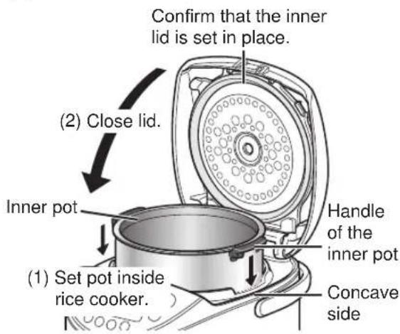 Tiger JKTS10U - Place the inner pot in the rice cooker. - 1