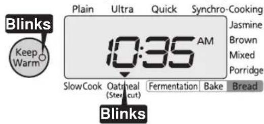 Tiger JKTS10U - Once cooking is completed, an alarm (8 beeps) will sound (the Start lamp will turn off). - 1